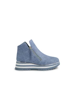 Evol Twin Zip Platform Wedge Ankle Boots