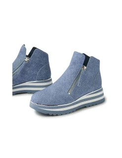 Evol Twin Zip Platform Wedge Ankle Boots