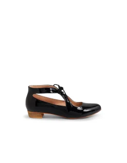Ewing Patent Lace Up Low Heel Flats