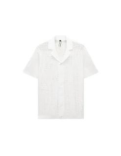 EYELET MESH KNIT SHIRT