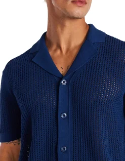 EYELET MESH KNIT SHIRT