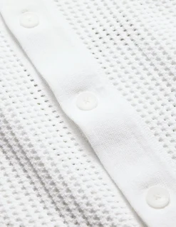 EYELET MESH KNIT SHIRT