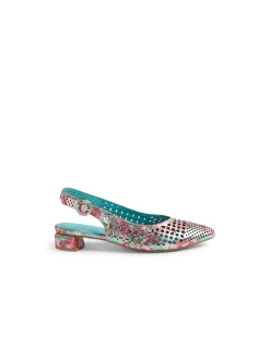 Fabbi Laser Cut Slingback Leather Mules
