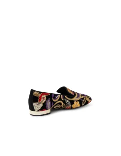 FAIRES DJ Embroidered Velvet Loafers