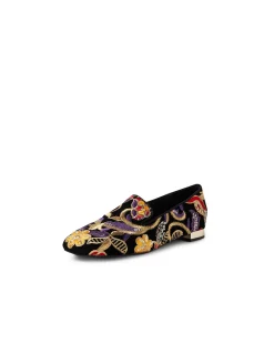 FAIRES DJ Embroidered Velvet Loafers