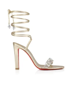FANNY JOLLY 100MM NAPPA LAMINATA PLATINE SANDALS