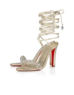 FANNY JOLLY 100MM NAPPA LAMINATA PLATINE SANDALS