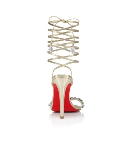 FANNY JOLLY 100MM NAPPA LAMINATA PLATINE SANDALS