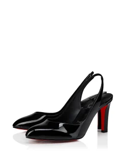 FANNYLOVE SLING 85MM PATENT LINING BLACK PUMPS