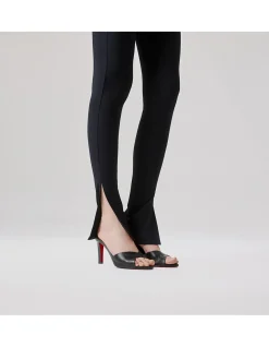 FANNY SLIDE 85MM KID LINING BLACK SANDALS