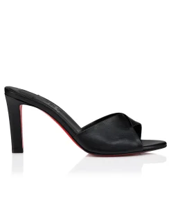 FANNY SLIDE 85MM KID LINING BLACK SANDALS