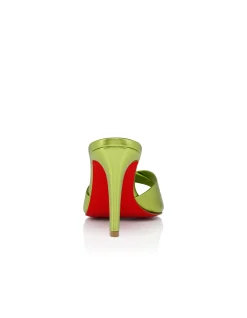 FANNY SLIDE 85MM NAPPA LAMINATA LINING KIWI SANDALS