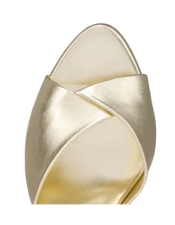 FANNY SLIDE 85MM NAPPA LAMINATA LINING PLATINE SANDALS