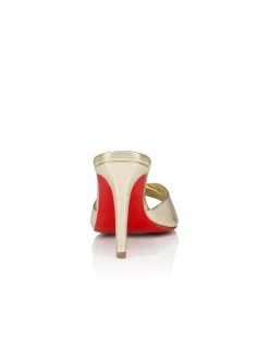 FANNY SLIDE 85MM NAPPA LAMINATA LINING PLATINE SANDALS