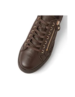 Fathom Zip Detail Leather Sneakers