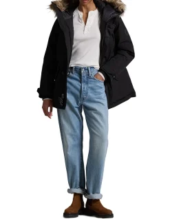 FAUX-FUR-TRIM DOWN PARKA