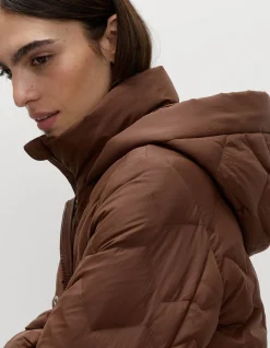 Feather & Down Quilted Zig Zag Coat