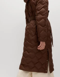 Feather & Down Quilted Zig Zag Coat