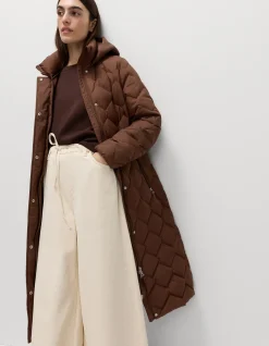 Feather & Down Quilted Zig Zag Coat