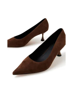 Fidule Pointed Suede Mid Heel Pumps