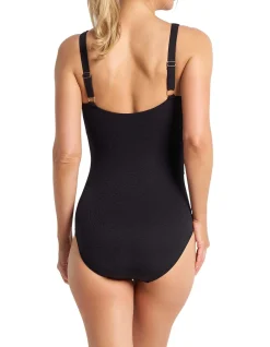 Fierce DD/E Ruched Bar Front One Piece Swimsuit