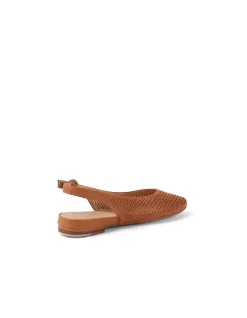 Filoy Laser Cut Slingback Leather Flats