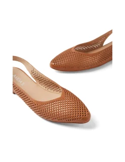 Filoy Laser Cut Slingback Leather Flats