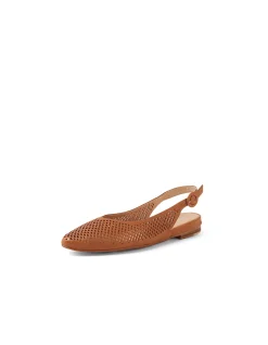 Filoy Laser Cut Slingback Leather Flats