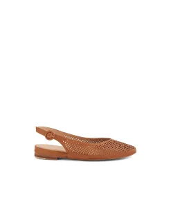 Filoy Laser Cut Slingback Leather Flats