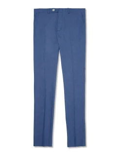 Fine Cotton Twill Suit Pant Blue