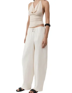 Fine Drawstring Relaxed Pants