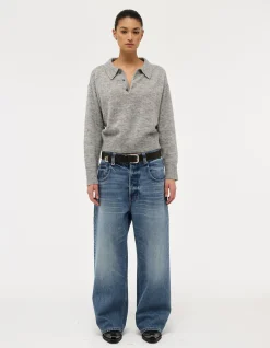 Fine Mohair Wool Polo Knit