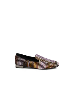 Finoola Diamante Stripe Square Toe Loafers