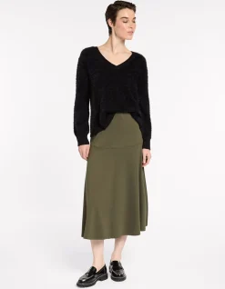 FIT AND FLARE PONTE SKIRT