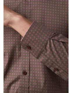 FLAME DIAMOND GEO PRINT SHIRT