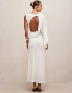 FLEUR CAPE SHOULDER MAXI DRESS