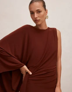 FLEUR CAPE SHOULDER MAXI DRESS