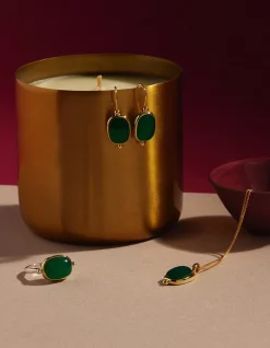 Fleur Yellow Gold Green Onyx Ring