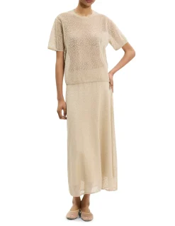 Floral Lace Skirt in Cotton-Blend