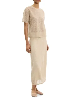 Floral Lace Skirt in Cotton-Blend
