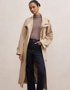 FLORENCE PETITE FUNNEL NECK TRENCH COAT