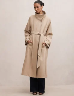 FLORENCE PETITE FUNNEL NECK TRENCH COAT