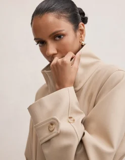 FLORENCE PETITE FUNNEL NECK TRENCH COAT