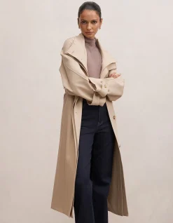 FLORENCE PETITE FUNNEL NECK TRENCH COAT