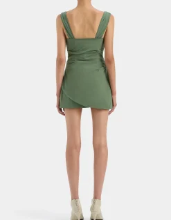 Florent Twist Mini Dress with Asymmetric Neckline