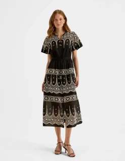 FLORIDA EMBROIDERED MIDI DRESS