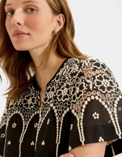 FLORIDA EMBROIDERED MIDI DRESS