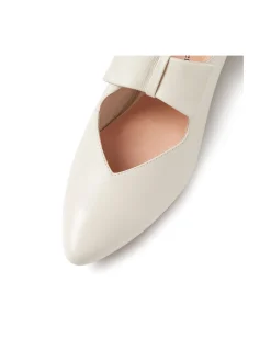 Flucar Bow Strap Low Heel Leather Flats
