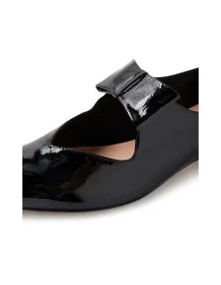 Flucar Patent Bow Strap Low Heel Flats