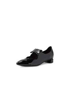 Flucar Patent Bow Strap Low Heel Flats